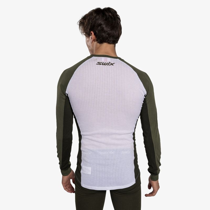 Swix RaceX Classic Long Sleeve M - Bright White/Olive